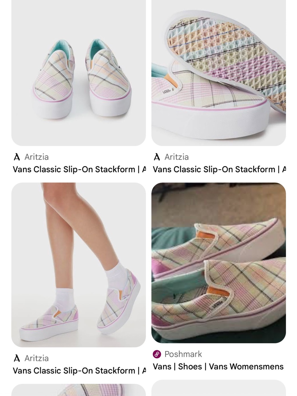 Vans Classic Slip-On Stackform in Pastel Plaid